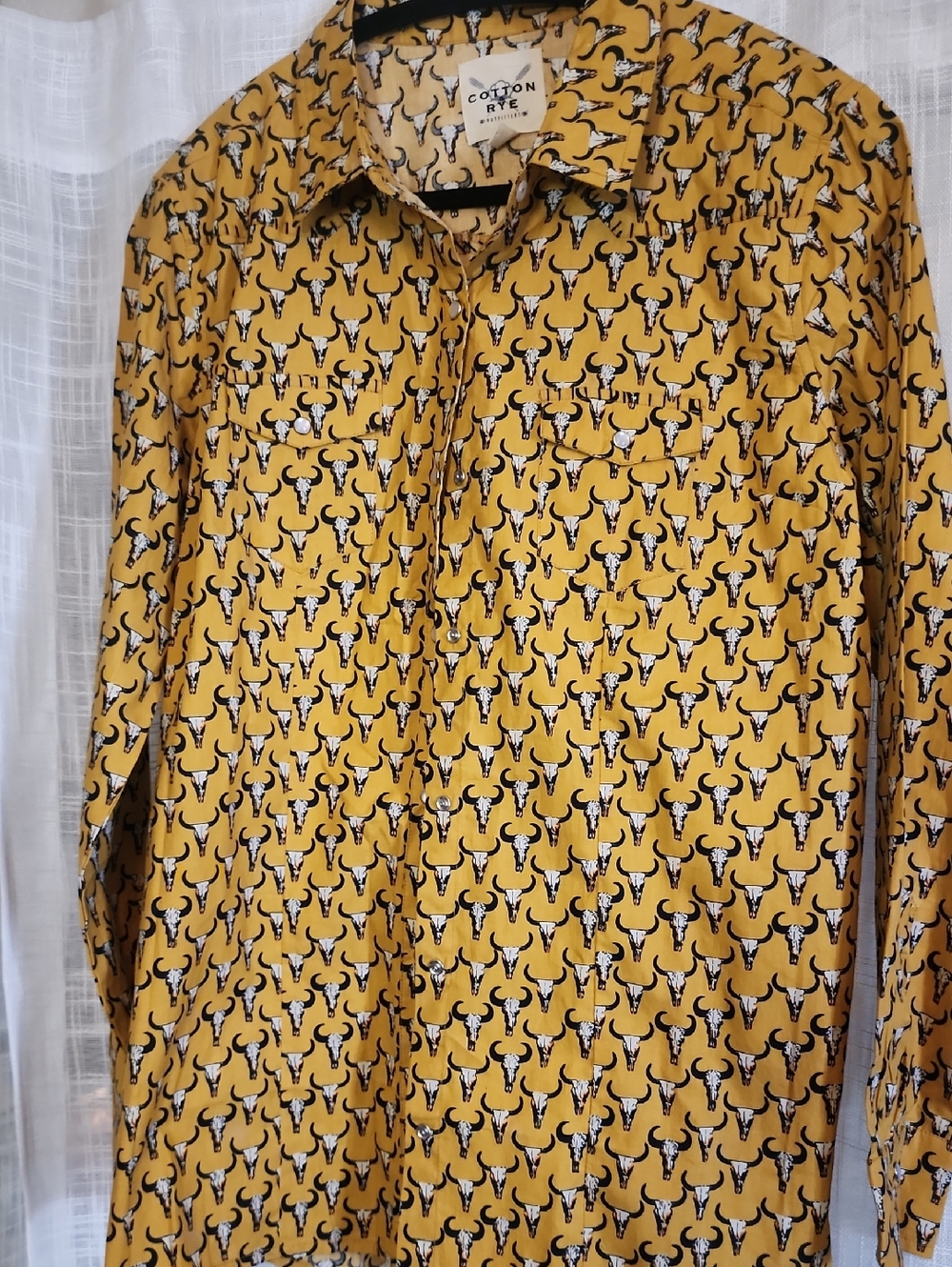 Women’s Mustard Yellow Button-Down Shirt Size Large